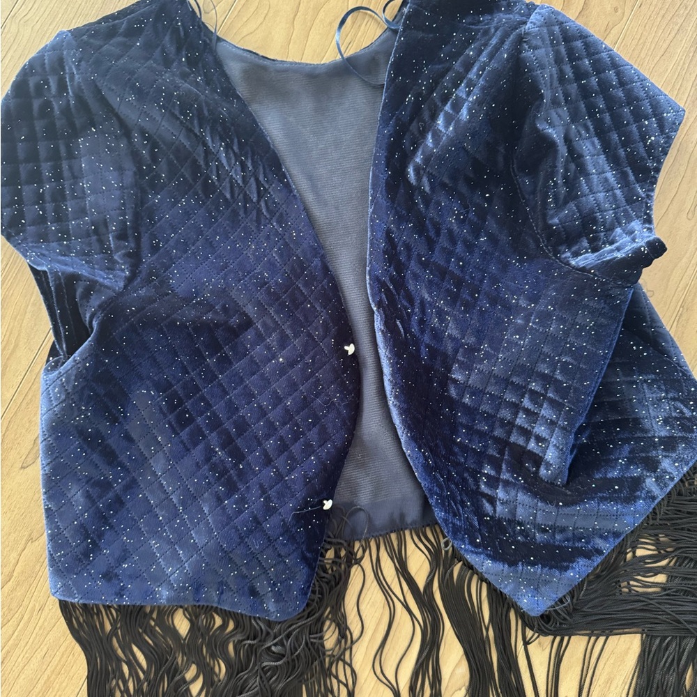 Elegant Navy Blue Women's throw on